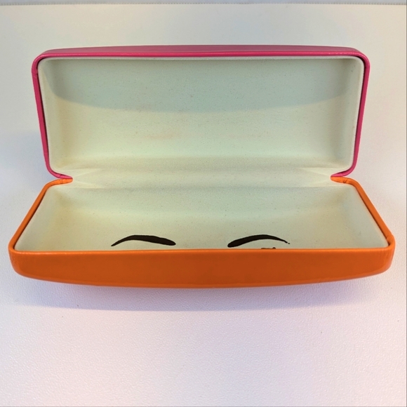 Kate Spade Eyeglasses / Sunglasses Case - Pink & Orange Hard Clamshell - Picture 3 of 4